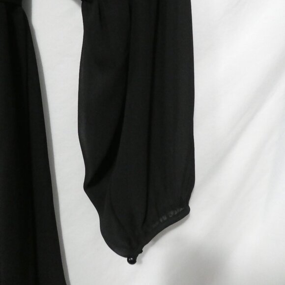 LOVE & LEGEND | size 16 | Elegant Black Sheer Long Sleeve Blouse | Button Front - Picture 7 of 15